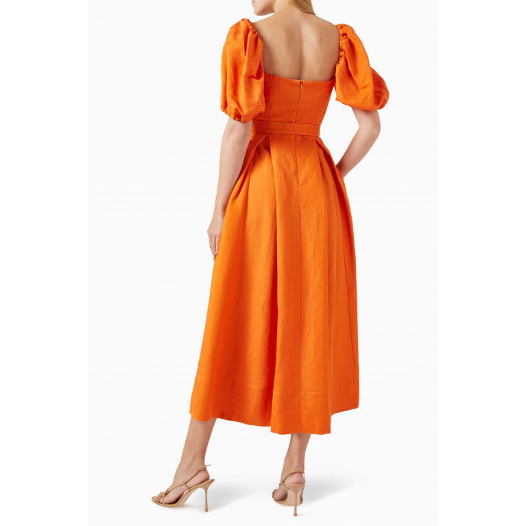 Shona Joy - Soller Panelled Midi Dress in Linen