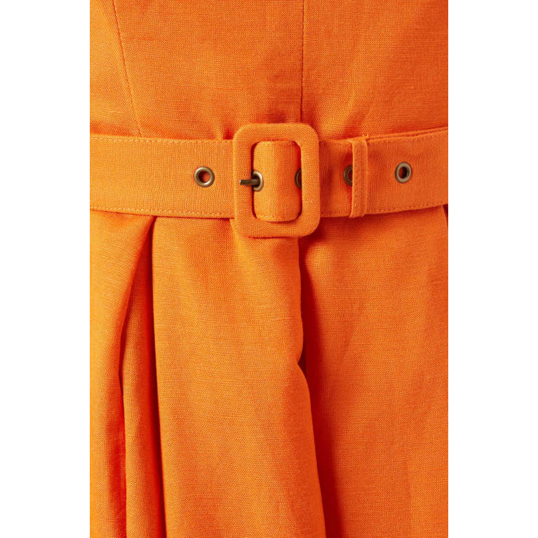 Shona Joy - Soller Panelled Midi Dress in Linen