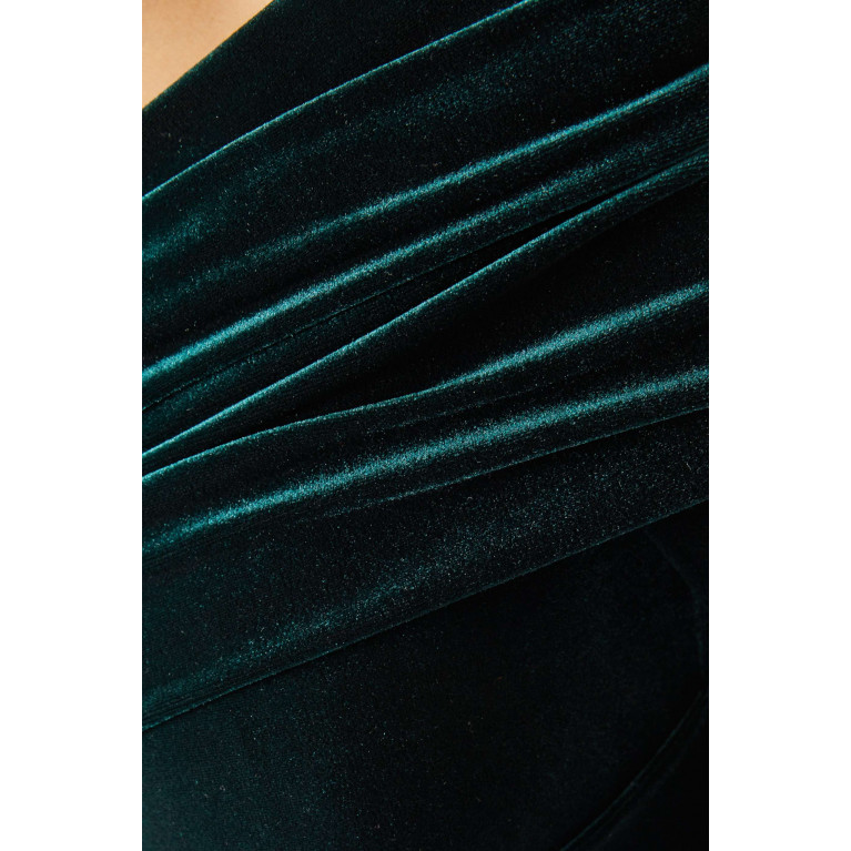 Talbot Runhof - Draped Maxi Dress in Stretch Velvet