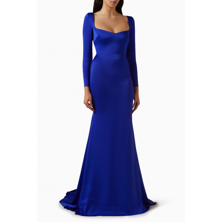 Alex Perry - Angled Portrait Gown in Satin Crepe