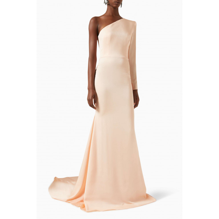 Alex Perry - One-sleeve Gown in Satin Crepe