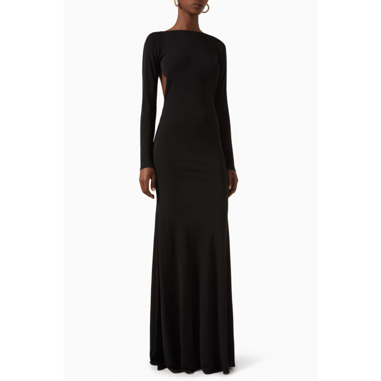 Alex Perry - Long-sleeve Open Back Gown in Viscose Jersey