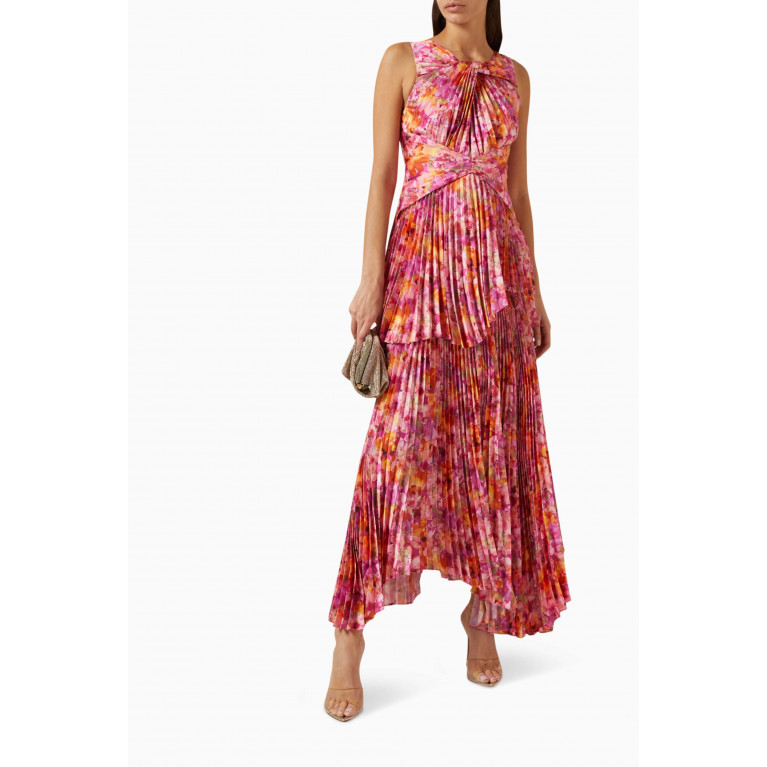 Acler - Ormond Pleated Maxi Dress in Satin