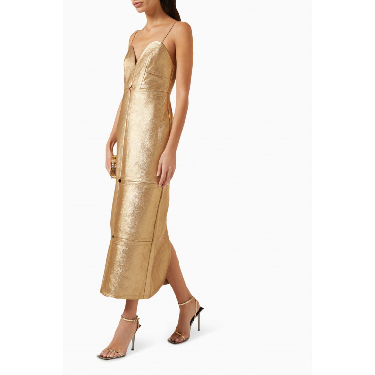 Acler - Hicks Midi Dress in Metallic-fabric