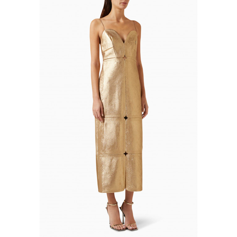 Acler - Hicks Midi Dress in Metallic-fabric