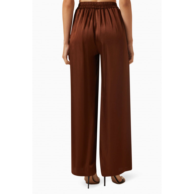 BAQA - Pleated Wide-leg Pants in Satin