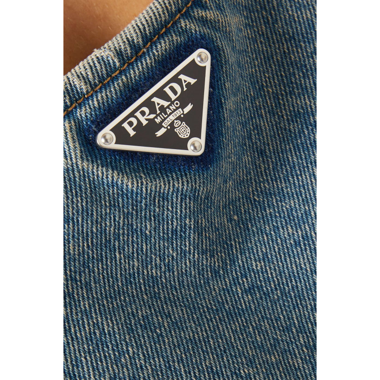 Prada - Logo Crop Top in Denim