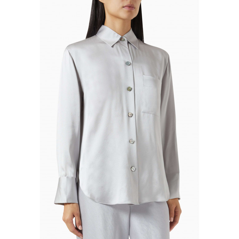 Vince - Relaxed Shirt in Silk Silver