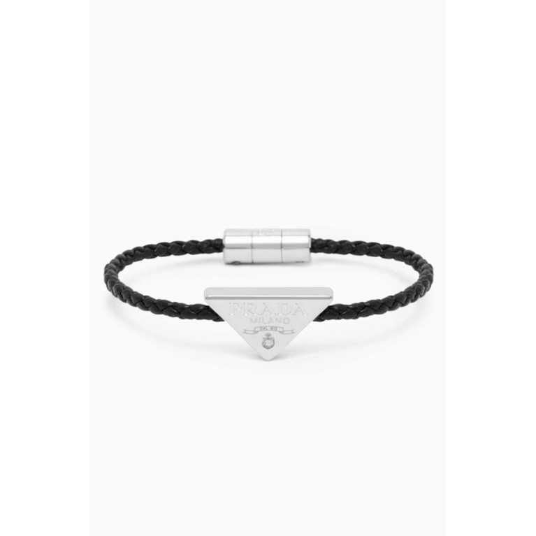 Prada - Triangle Logo Braided Bracelet in Nappa