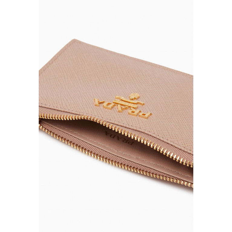 Prada - Long Card Holder in Saffiano Leather Neutral