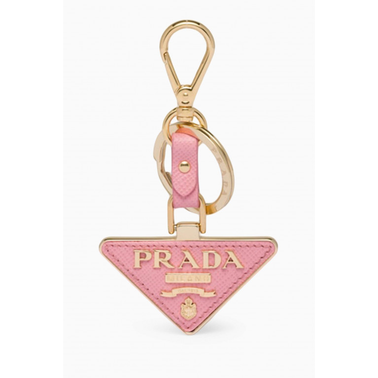 Prada - Triangle Logo Dividable Keychain Pink