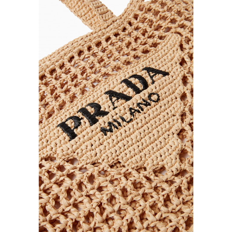 Prada - Logo Crochet Tote Bag Neutral