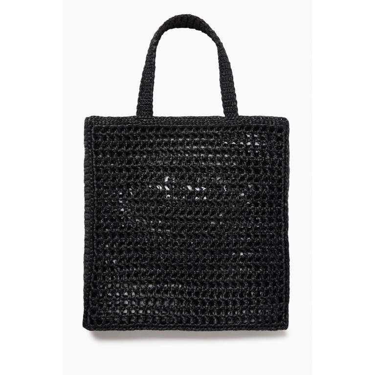 Prada - Logo Crochet Tote Bag Black