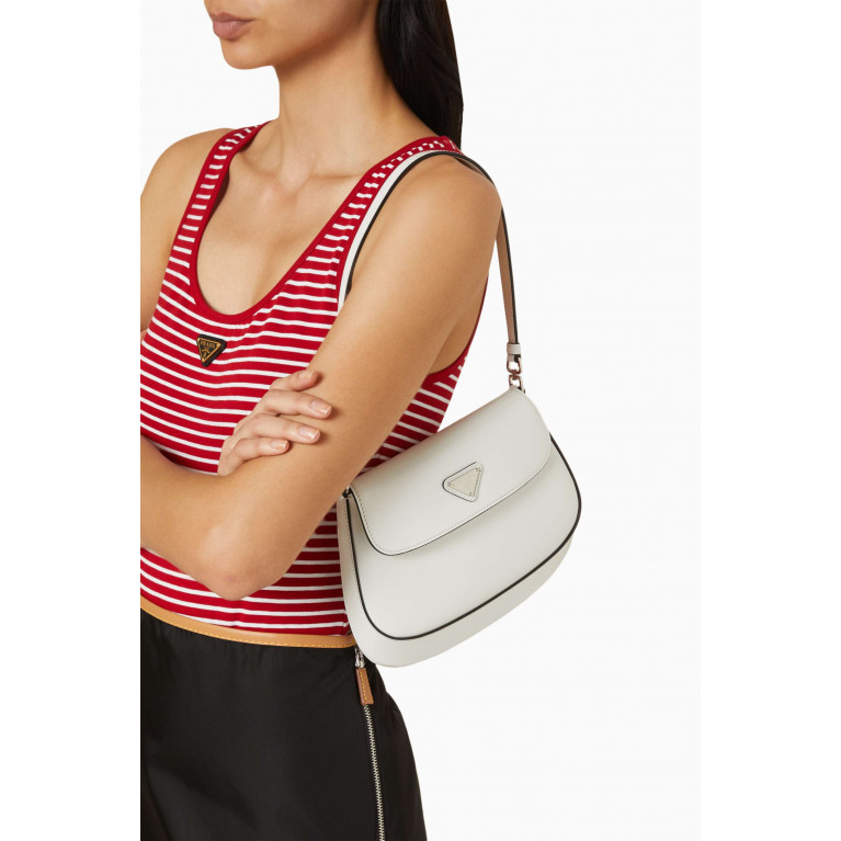 Prada - Cleo Flap Shoulder Bag in Brushed Leather