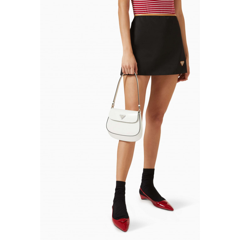 Prada - Cleo Flap Shoulder Bag in Brushed Leather