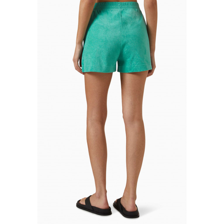 Patou - Logo-embroidered Sweatshorts in Bubble Terry Green