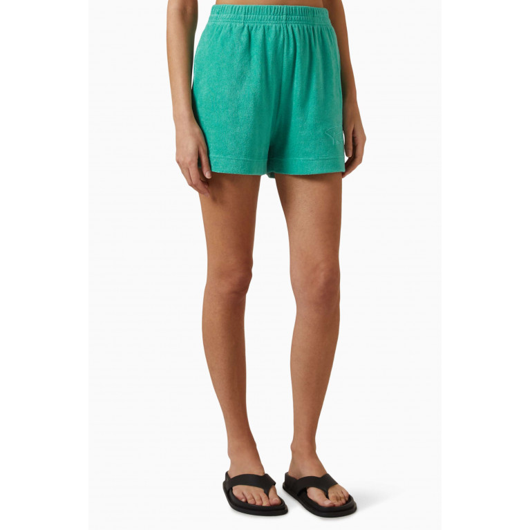 Patou - Logo-embroidered Sweatshorts in Bubble Terry Green