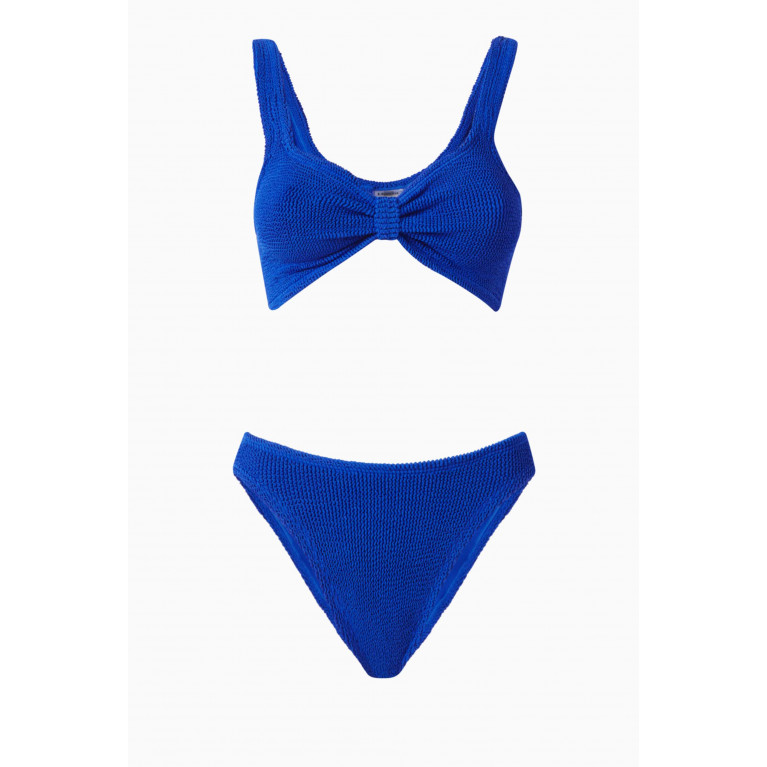 Hunza G - Bonnie Bikini Set in Crinkle™ Fabric Blue