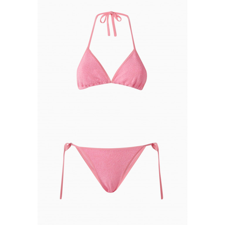 Hunza G - Gina Bikini Set in Crinkle™ Fabric Pink