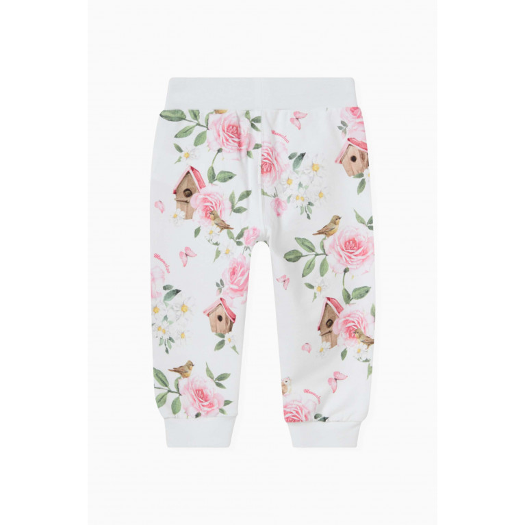 Monnalisa - Floral Joggers in Cotton Jersey
