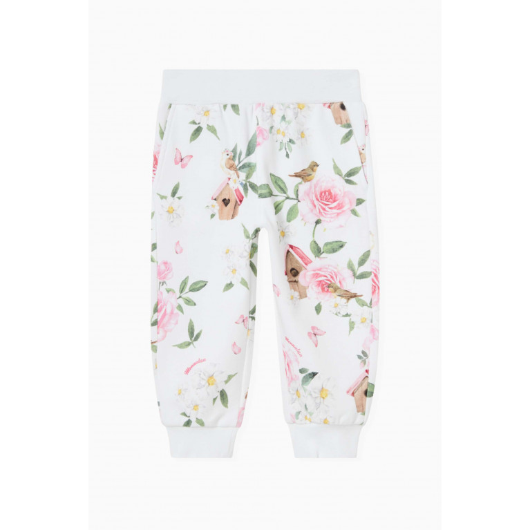 Monnalisa - Floral Joggers in Cotton Jersey