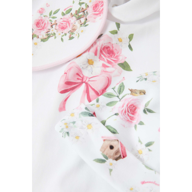 Monnalisa - Floral-print Sleepsuit Set in Cotton