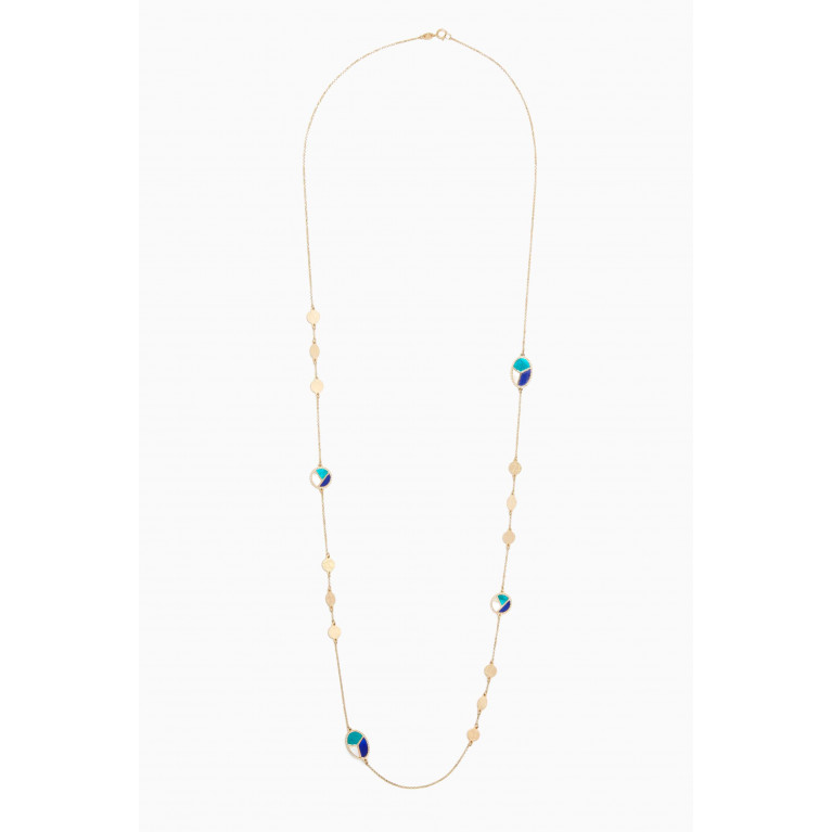 Damas - Amelia Barcelona Reversible Mosaic Long Necklace in 18kt Gold