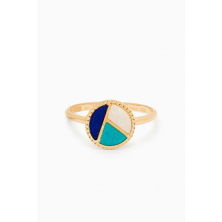 Damas - Amelia Barcelona Mosaic Mother-of-Pearl Ring in 18kt Gold