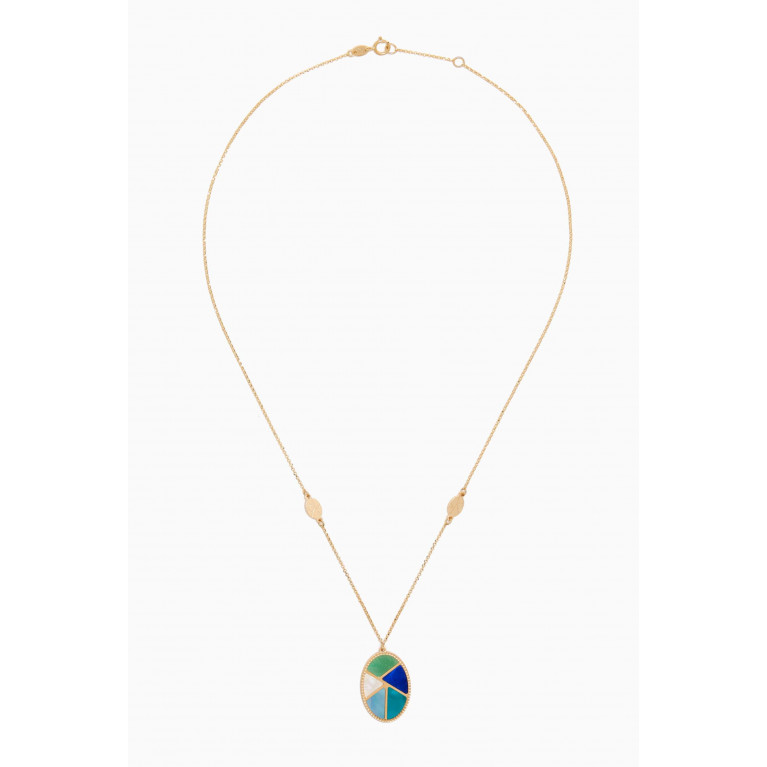 Damas - Amelia Barcelona Reversible Mosaic Necklace in 18kt Gold