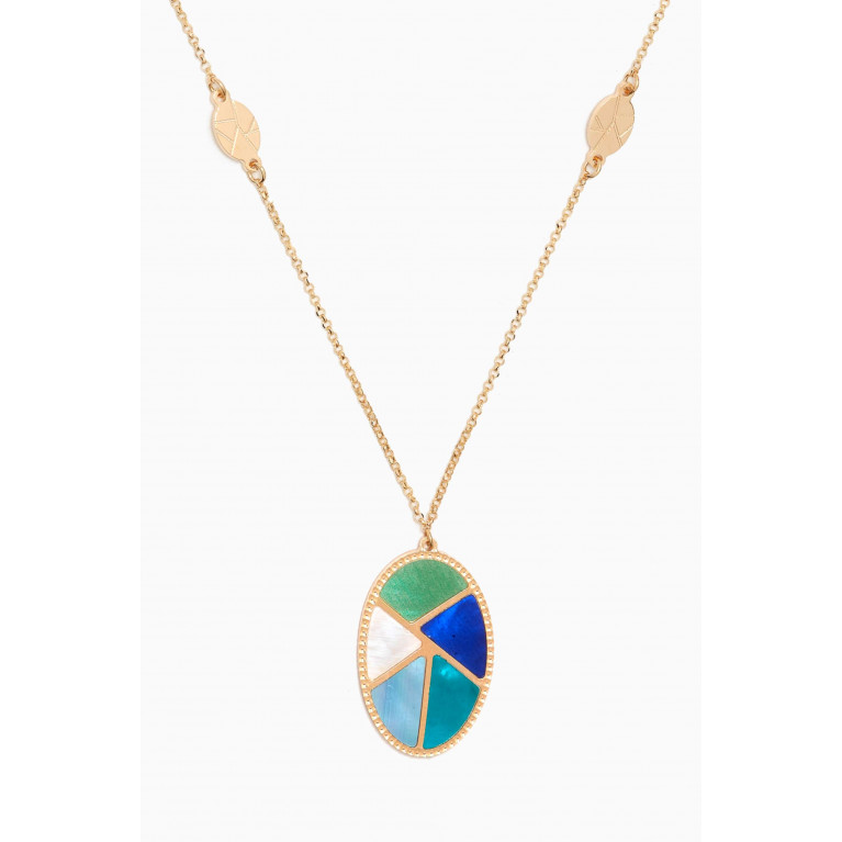 Damas - Amelia Barcelona Reversible Mosaic Necklace in 18kt Gold