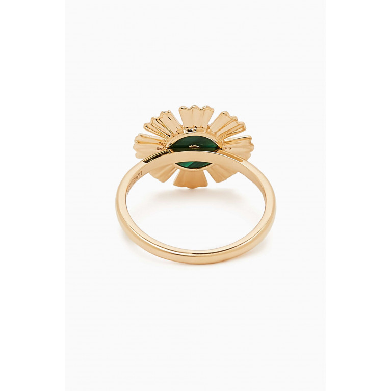 Damas - Farfasha Happy Sunkiss Diamond & Malachite Ring in 18kt Gold Green