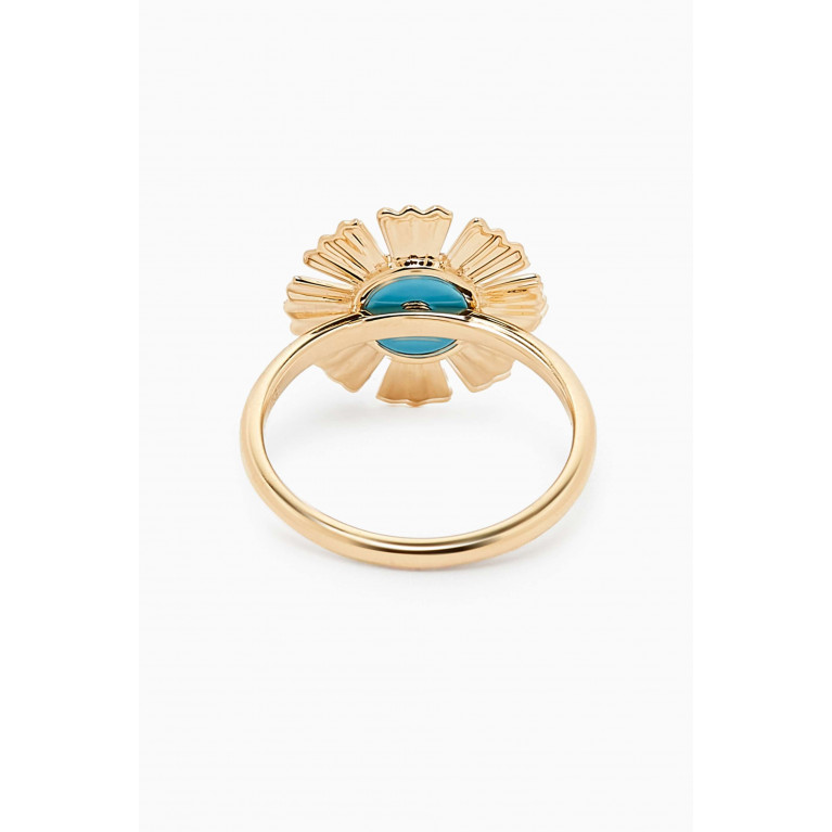 Damas - Farfasha Happy Sunkiss Diamond & Malachite Ring in 18kt Gold Blue