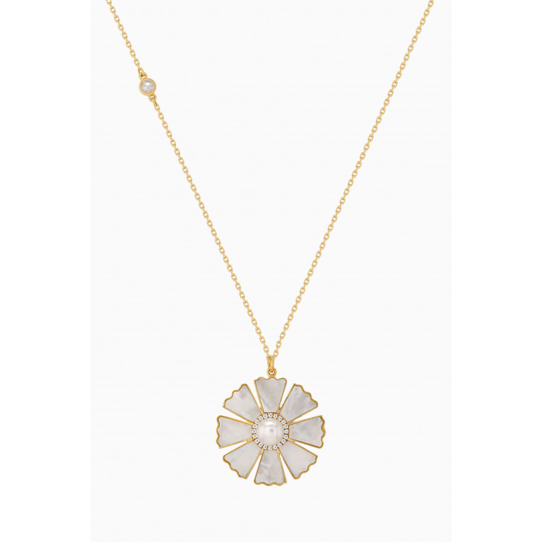 Damas - Farfasha Sunkiss Diamond & Mother-of-Pearl Necklace in 18kt Gold