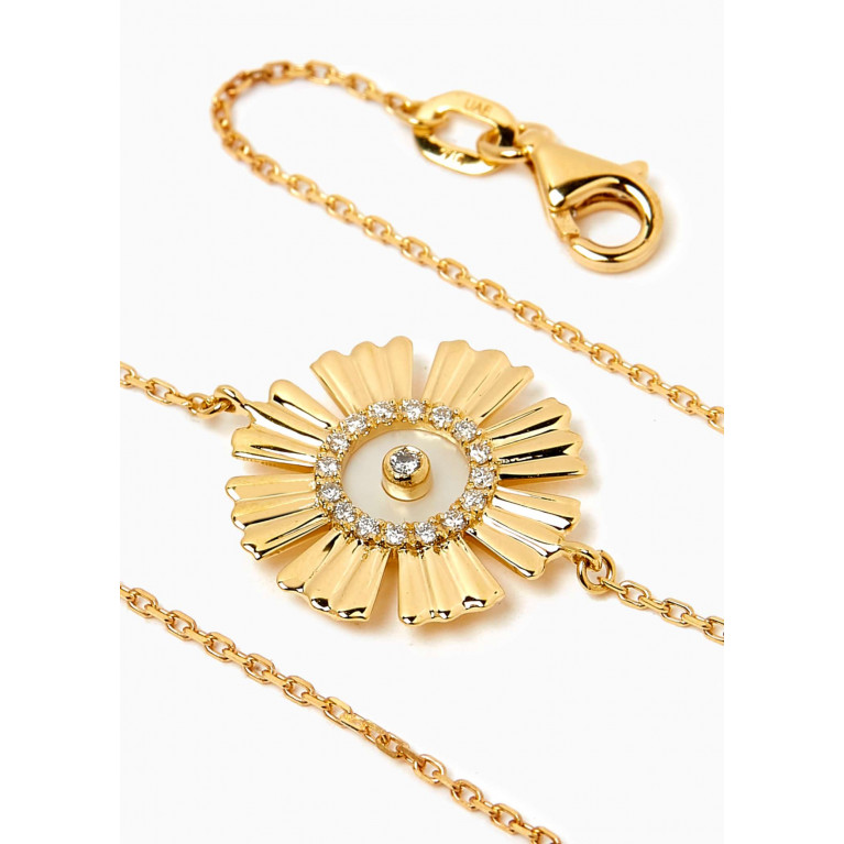 Damas - Farfasha Happy Sunkiss Diamond & Mother-of-pearl Bracelet in 18kt Gold White