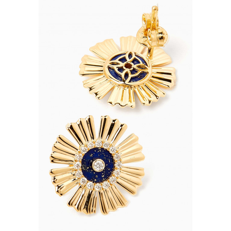 Damas - Farfasha Happy Sunkiss Diamond & Lapis Lazuli Earrings in 18kt Gold Blue