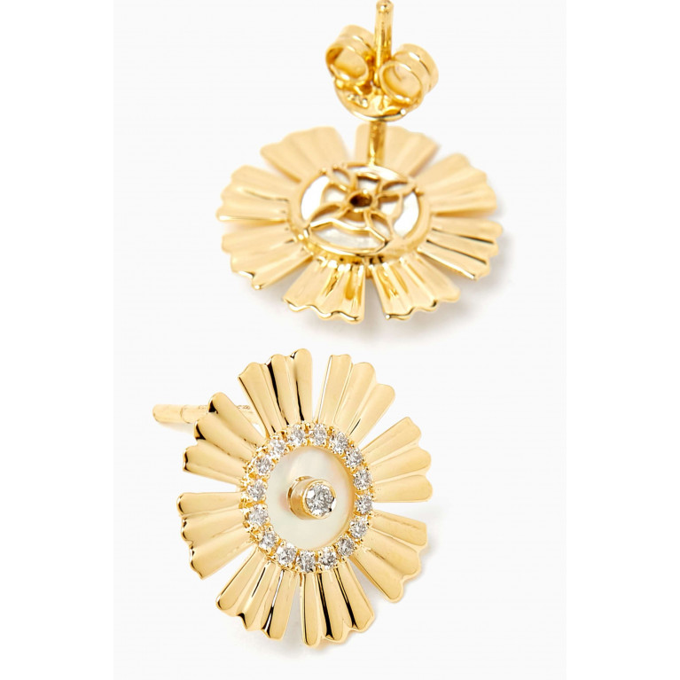 Damas - Farfasha Happy Sunkiss Diamond & Mother-of-Pearl Earrings in 18kt Gold White