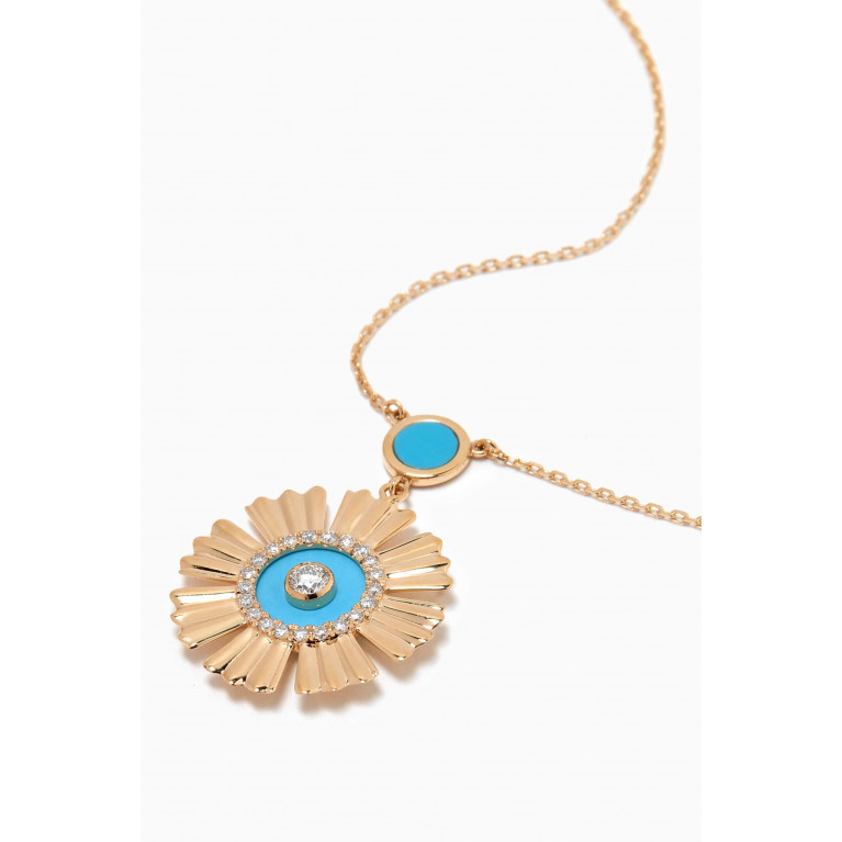 Damas - Farfasha Happy Sunkiss Diamond & Malachite Necklace in 18kt Gold Blue