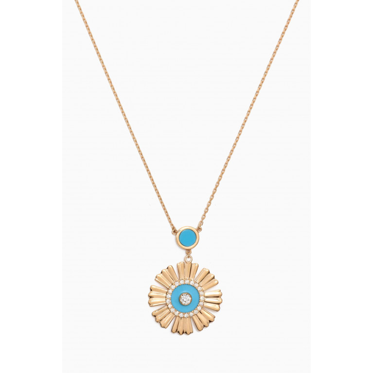 Damas - Farfasha Happy Sunkiss Diamond & Malachite Necklace in 18kt Gold Blue
