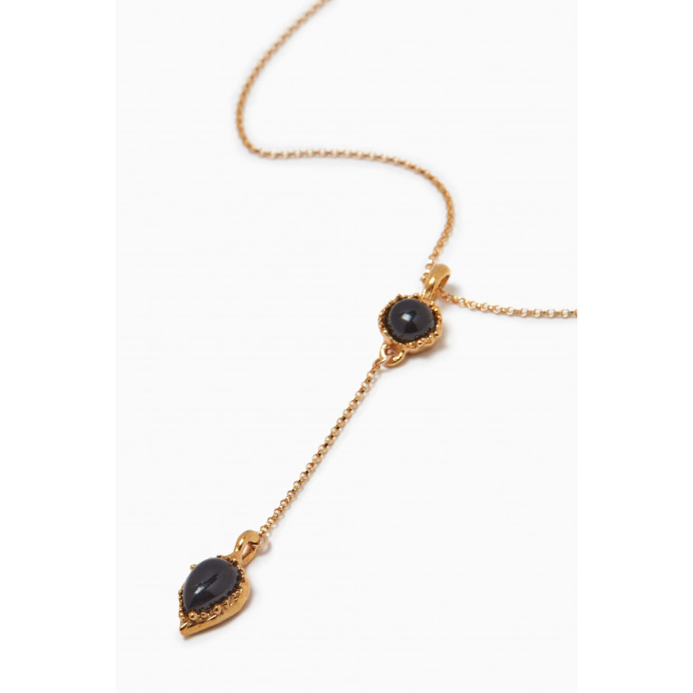 Alighieri - The Midnight Rocks Onyx Necklace in 24kt Gold-plated Bronze