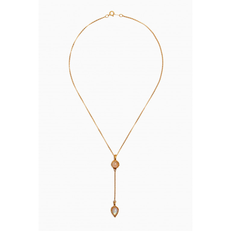 Alighieri - The Bewitching Rocks Moonstone Necklace in 24kt Gold-plated Bronze