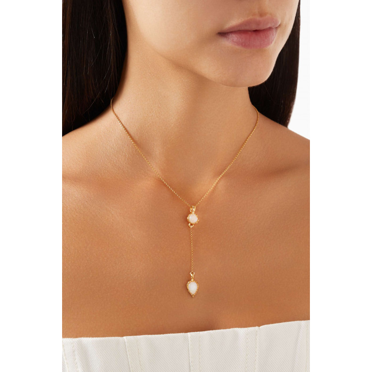 Alighieri - The Bewitching Rocks Moonstone Necklace in 24kt Gold-plated Bronze