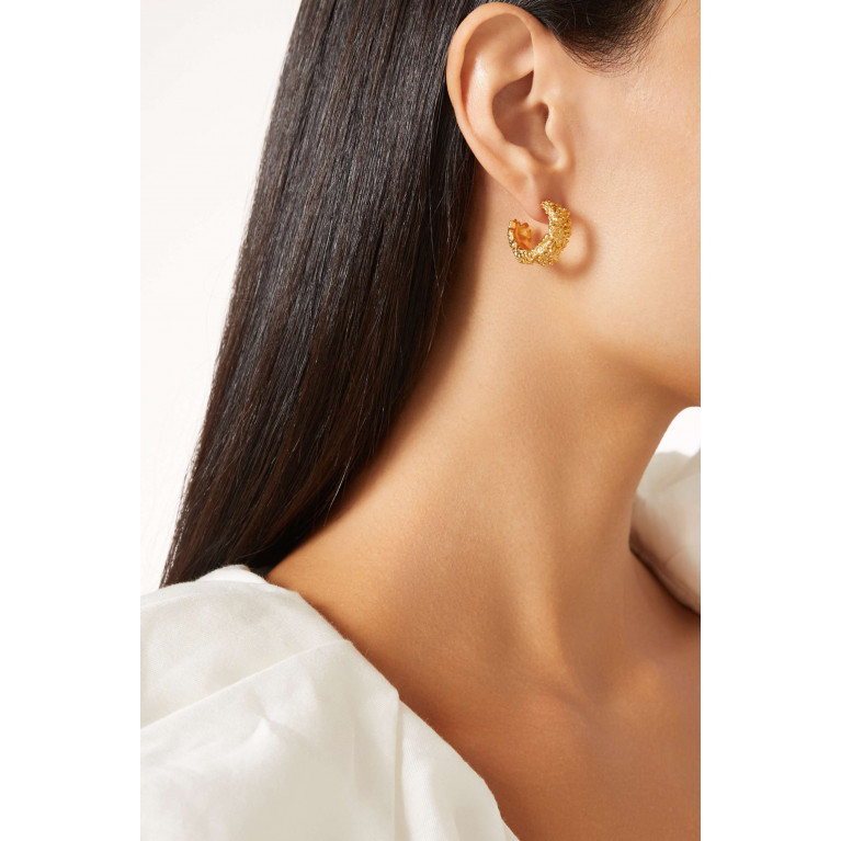 Alighieri - The Rocky Road Hoop Earrings in in 24kt Gold-plated Bronze