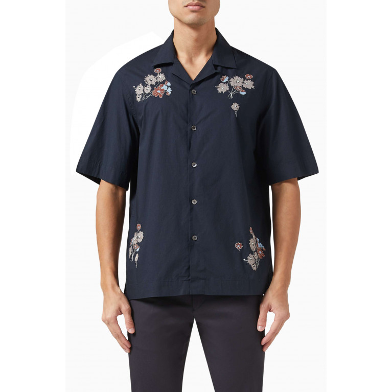 Paul Smith - Floral-embroidered Shirt in Cotton Blend