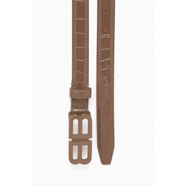 Balenciaga - BB Hourglass Thin Belt in Supple Leather