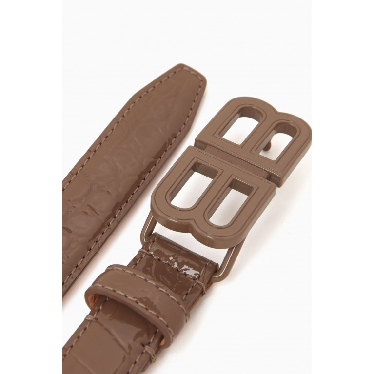 Balenciaga - BB Hourglass Thin Belt in Supple Leather