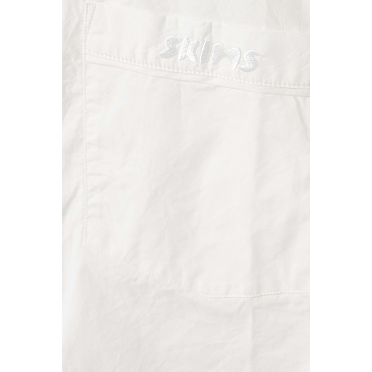 SKIMS - Sleep Button-up Shirt in Cotton Poplin Snow