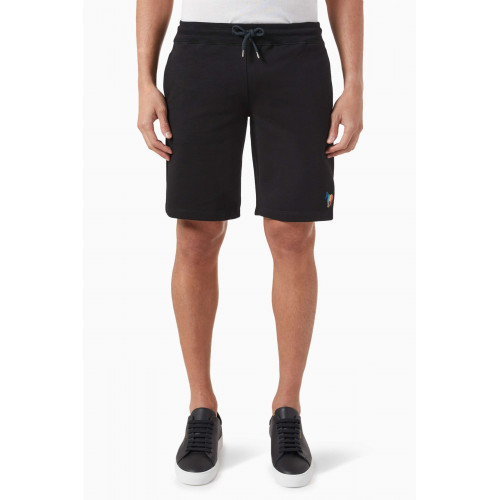 PS Paul Smith - Zebra Logo Sweat Shorts in Organic Cotton Black
