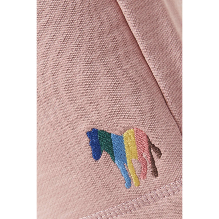 PS Paul Smith - Zebra Logo Sweat Shorts in Organic Cotton Pink