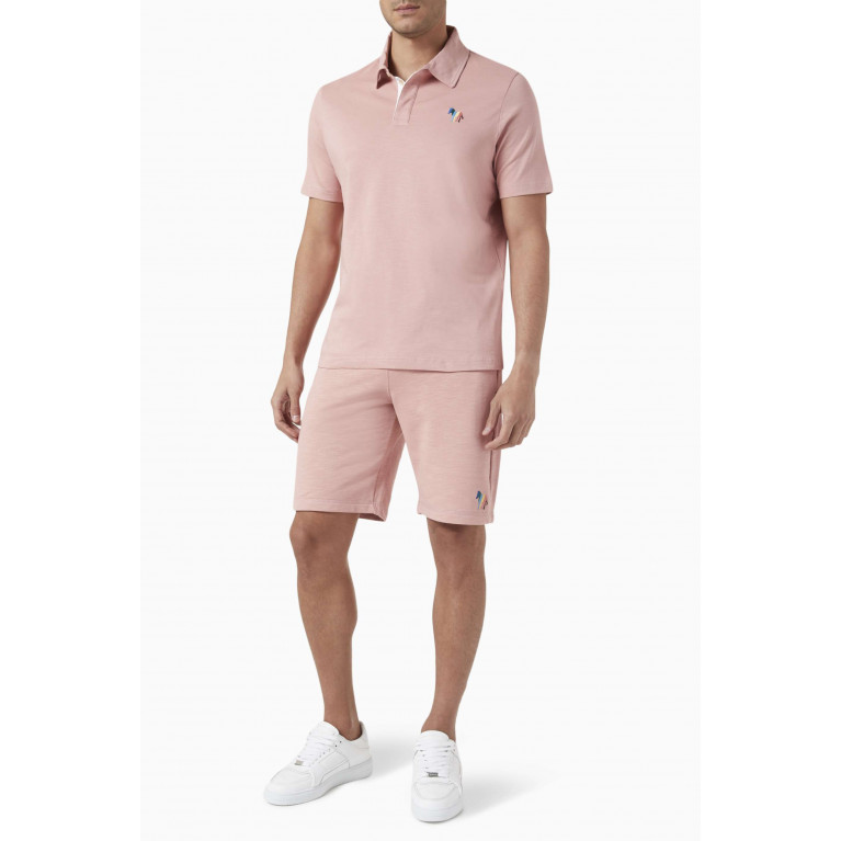 PS Paul Smith - Zebra Logo Sweat Shorts in Organic Cotton Pink