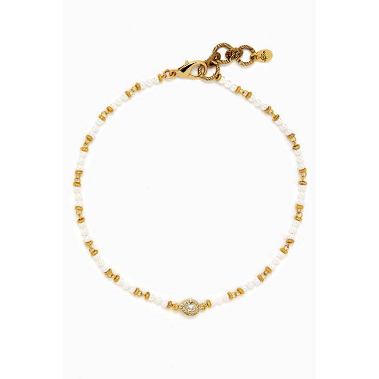 Mon Reve - Talia Majorca Pearl Necklace in Gold-plated Brass